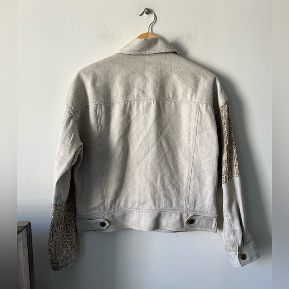 ELLIE MAE Kason Denim Jacket Silk/Linen Jacket Size XS - Picture 13 of 16